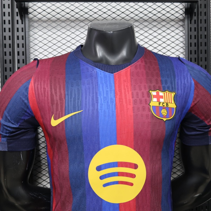 Player Version 26/27 FC Barcelona Deep Blue & Red Stripe  Home Jersey