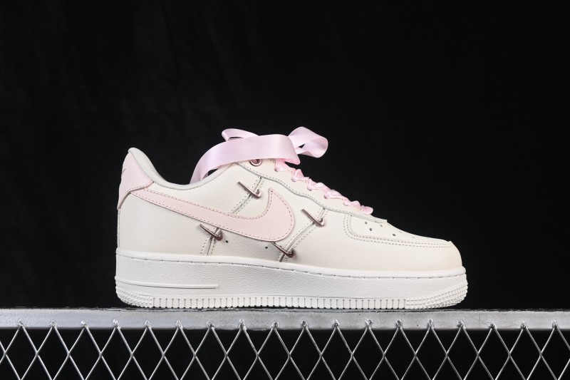 Nike Air Force 1 '07 Low Hand-Painted Graffiti Pearl Cream Linen Casual Sneakers - FV8110-183