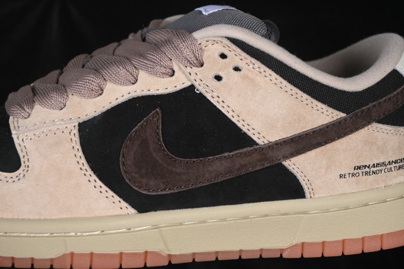 Nike SB Dunk Low Khaki Black Grey Premium Skateboarding Shoes - HJ0367-200
