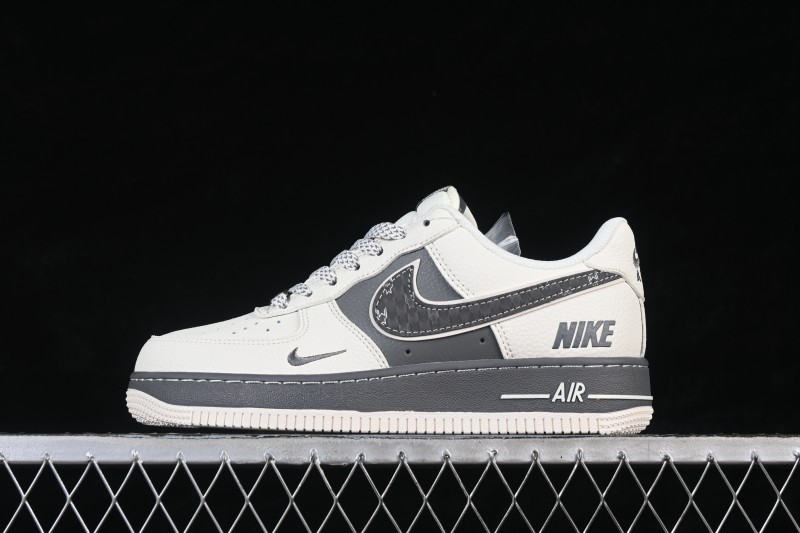 Nike Air Force 1 '07 Low Casual Sneakers in White and Dark Grey - SM6668-107