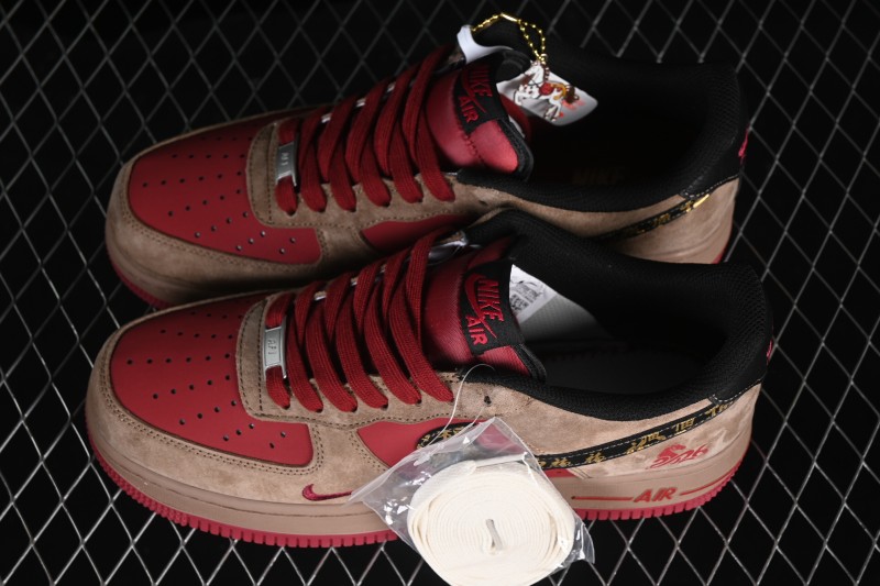 Nike Air Force 1 '07 Low Chinese New Year Limited Edition Red Suede Casual Sneakers - XD0028-009