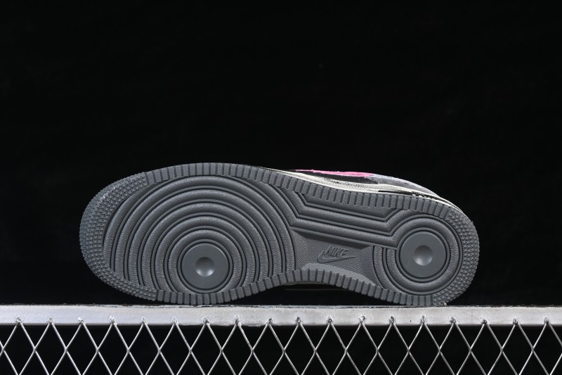 Nike Air Force 1 '07 Low Casual Sneakers with Gray-Pink Lucky Charm Design - YD2425-880