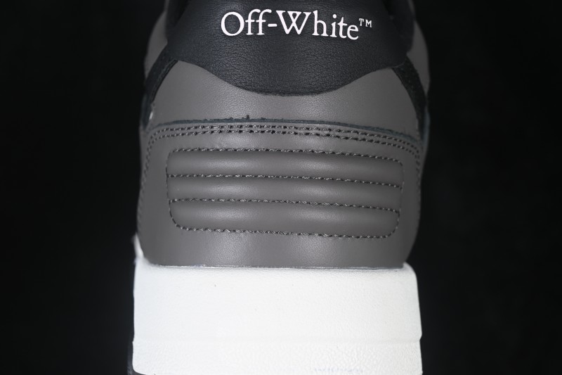 Off-White Out of Office Low-Top Fashion Skate Shoes in White Dark Grey Black - FYD4