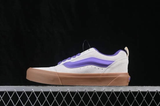 Vans Knu-Skool Low-Top Casual Skateboarding Shoes with Classic Jazz Stripes - VN000D6ZFTY