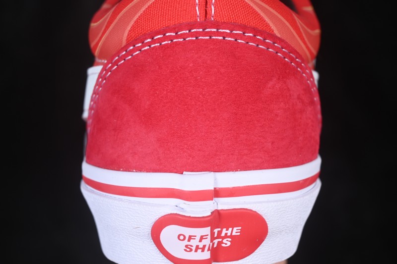 Revenge x Storm Old Skool Lightning Low-Top Skate Shoes Red Flame