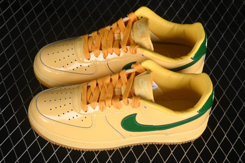 Nike Air Force 1 '07 Low Retro Running Shoes with Shiny Leather Upper and Vintage Accents - IO4489-700