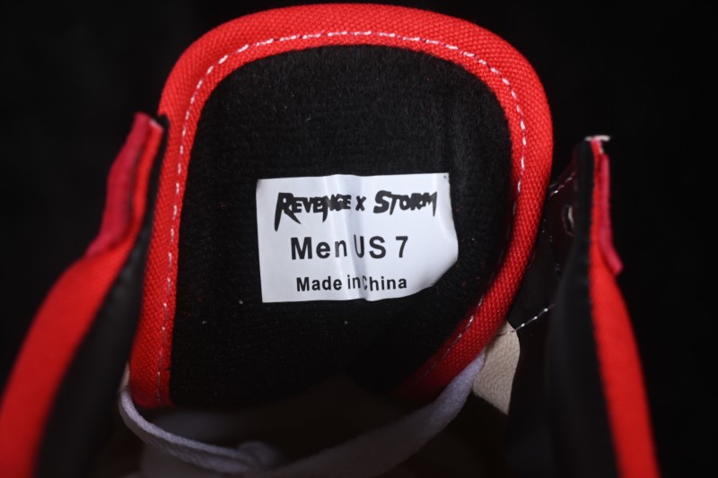 Revenge x Storm Old Skool Lightning Collaboration Low-Top Skate Shoes Red White