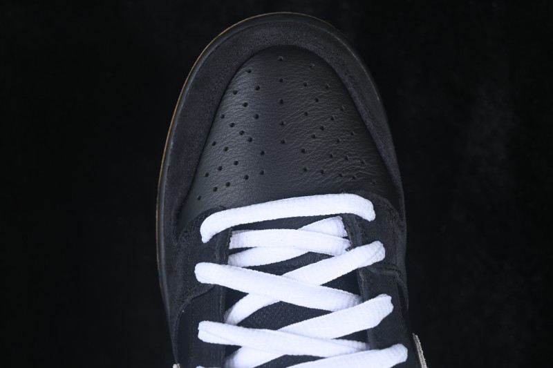 Nike SB Dunk Low Black Gum Light Brown Leather Skate Shoes - HF3704-003