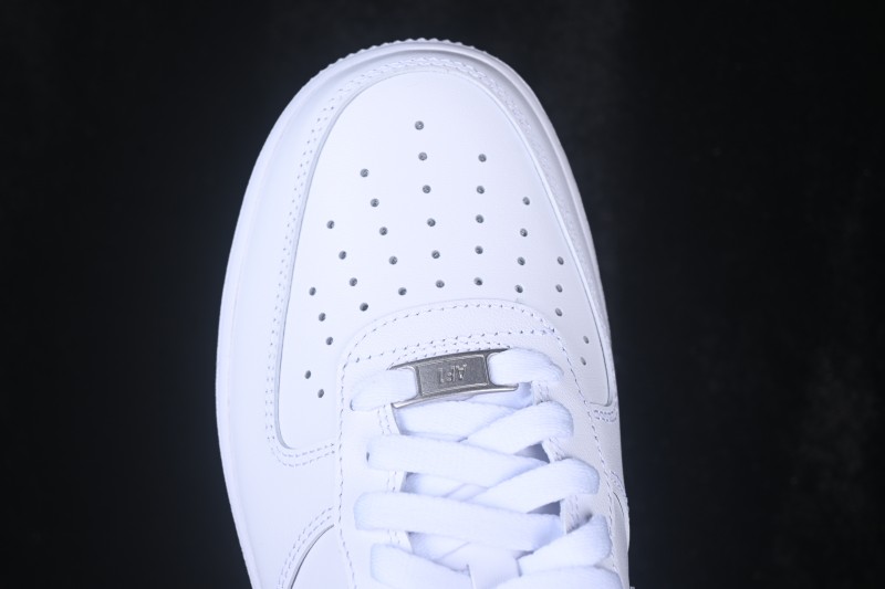 Nike Air Force 1 '07 Low Low-Top Casual Sneakers All-White Leather - CW2288-111