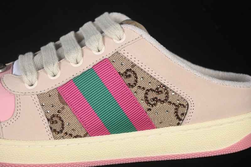 Gucci Screener Sneaker Pearlescent GG Pattern Flat Mule - 0YIA05380