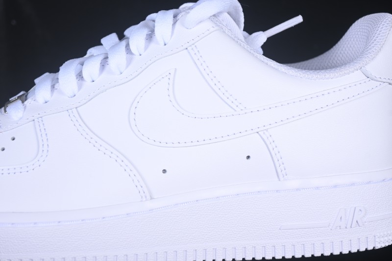 Nike Air Force 1 '07 Low Low-Top Casual Sneakers All-White Leather - CW2288-111