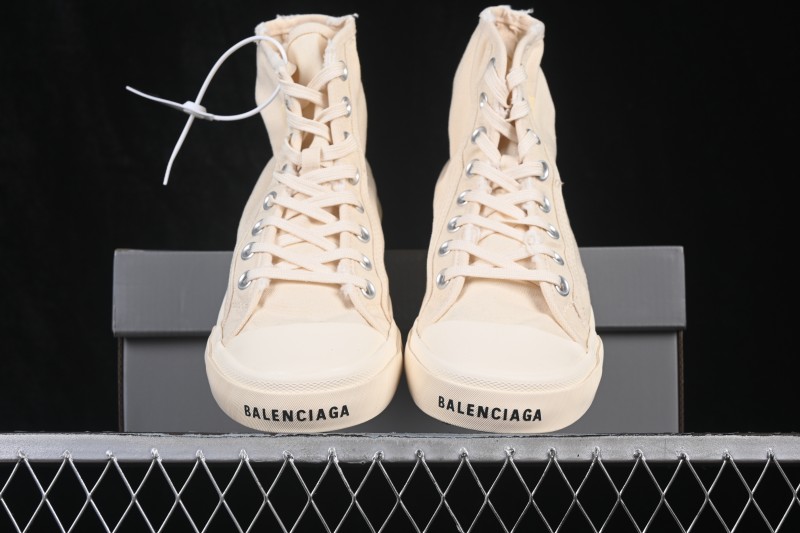Balenciaga Paris Low Top Distressed High-Top Lace-Up Fashion Sneakers - W3RC49090