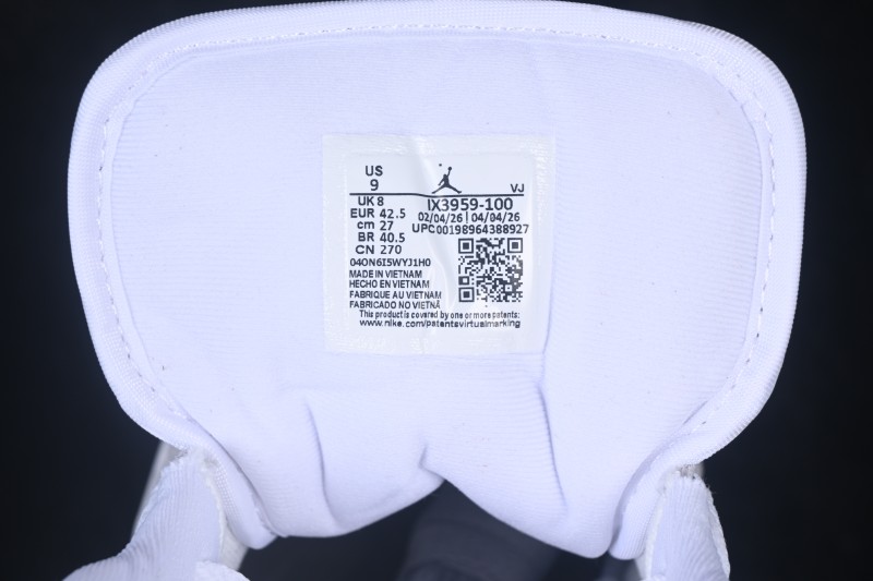 Nike Air Jordan 1 Low AJ1 Embroidered White Grey Low-Top Retro Cultural Basketball Shoes - IX3959-100