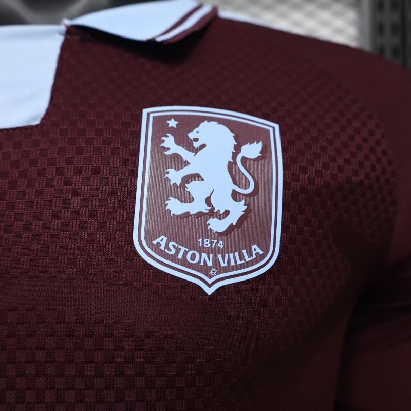 Player Version 26/27 Aston Villa FC Home Long Sleeve Jersey With Sponsor