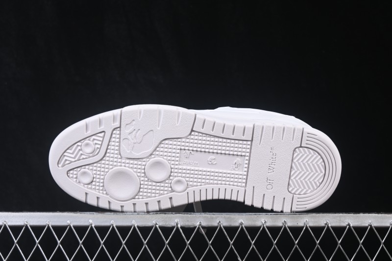 Off-White Out Of Office Low-Top Casual Sneakers in White with Orange Arrow - AJD4