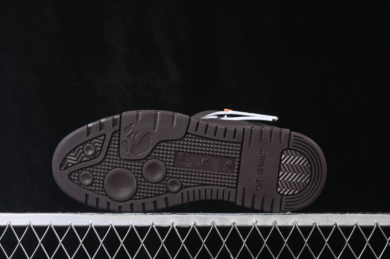 Off-White Out Of Office Low-Top Fashion Sneakers Brown Black - AJD4