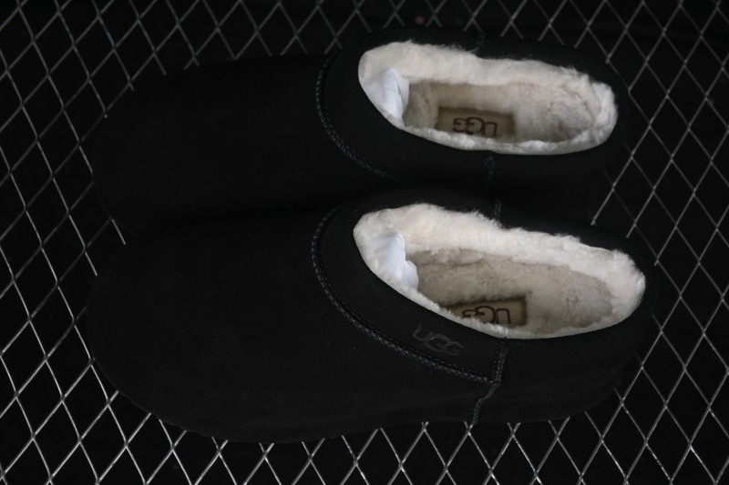 UGG Enwrap Clog Suede Comfort Low-Top Hidden Wedge Casual Lifestyle Shoes - 1180254 BLK