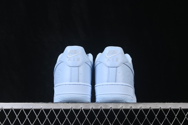 Nike Air Force 1 Low Travis Scott Cactus Jack Ice Blue Ostrich Leather Sneakers - JF7727-400