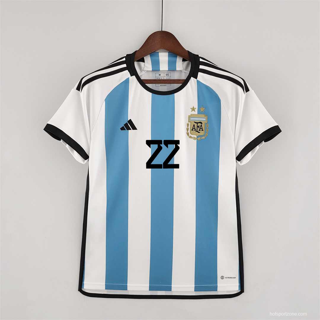 2022 Argentina Home Soccer Jersey