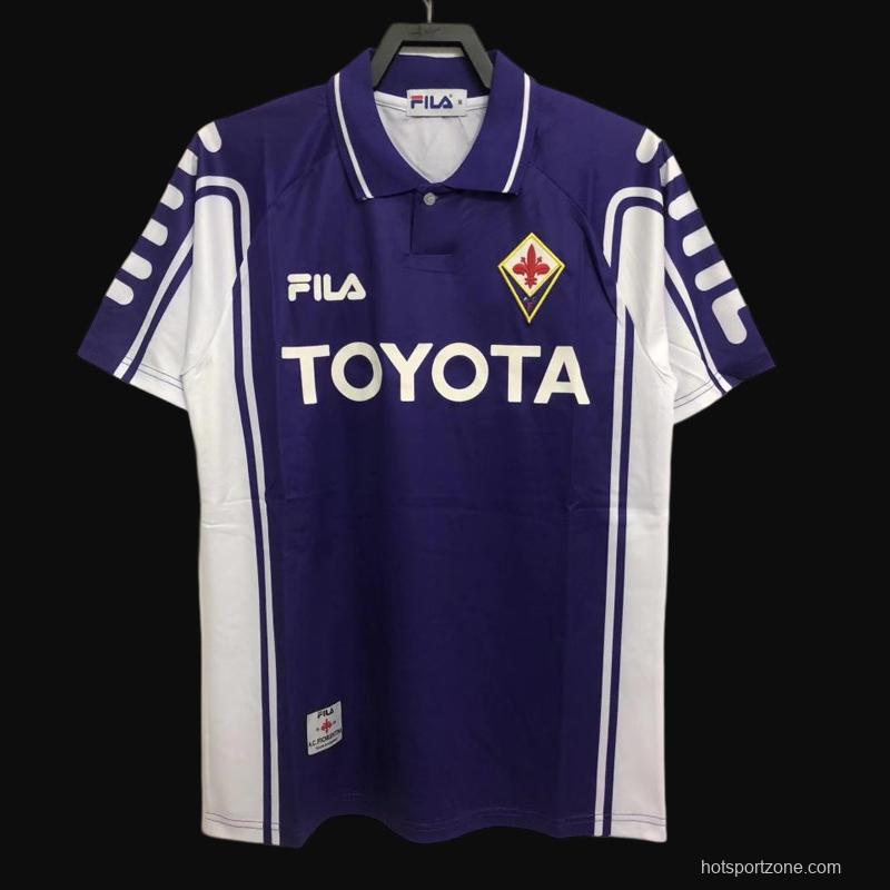 Retro 99/00 Fiorentina Home Soccer Jersey
