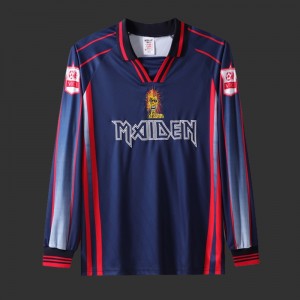 Retro 98/99 West Ham United x Iron Maiden Long Sleeve Navy Jersey