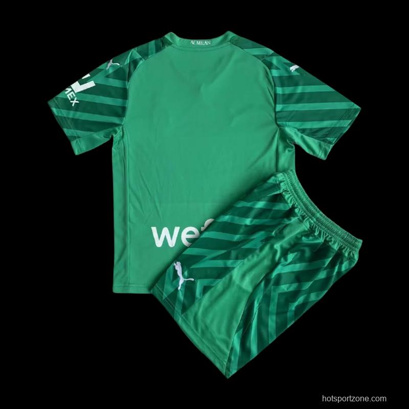 23/24 Kids AC Milan Green Goalkeeper Jersey