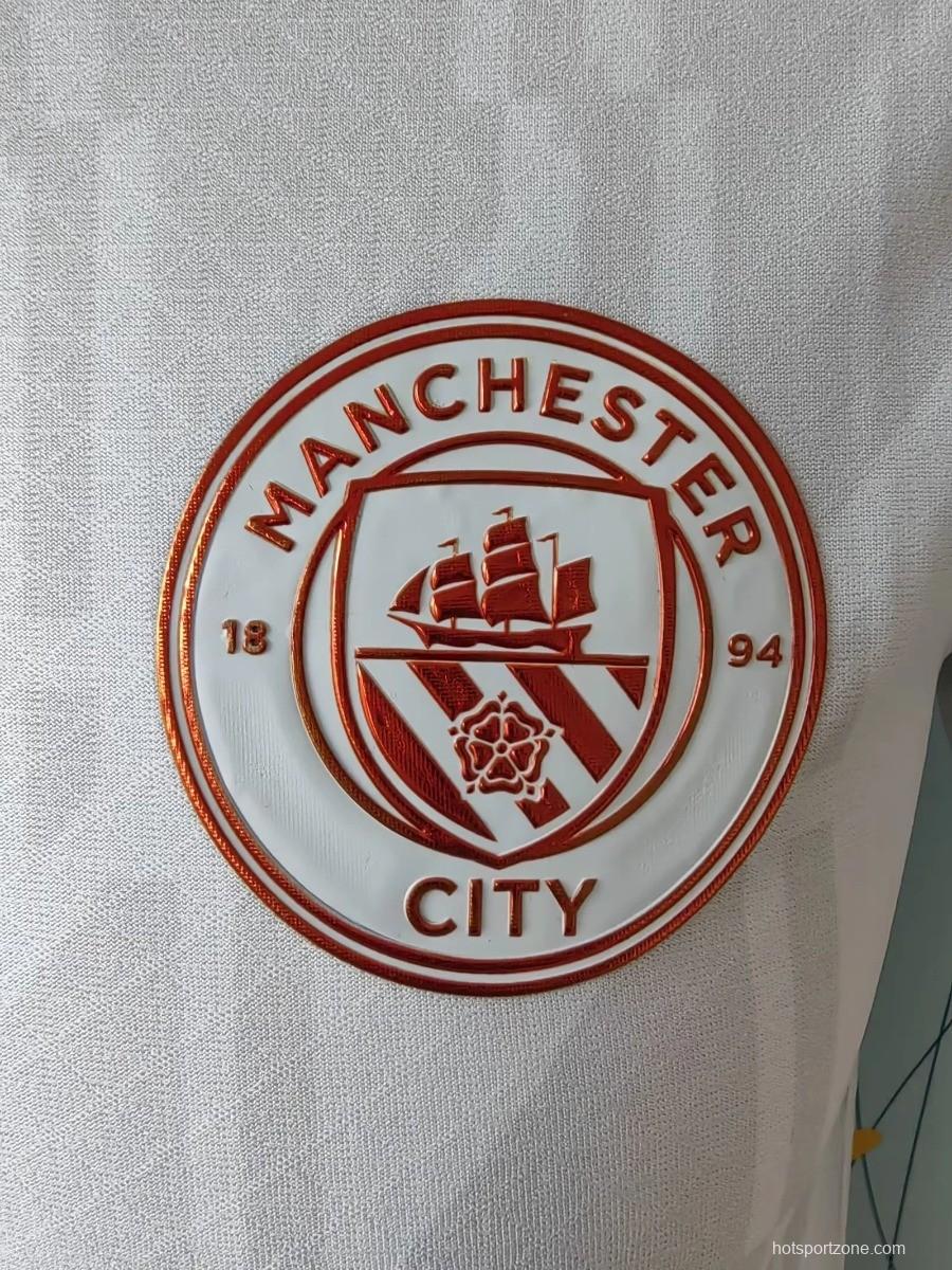 Player Version 23/24 Manchester City Away White Long Sleeve Jersey