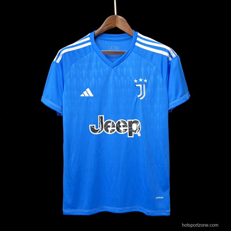 23/24 Juventus Blue Goalkeeper Jersey