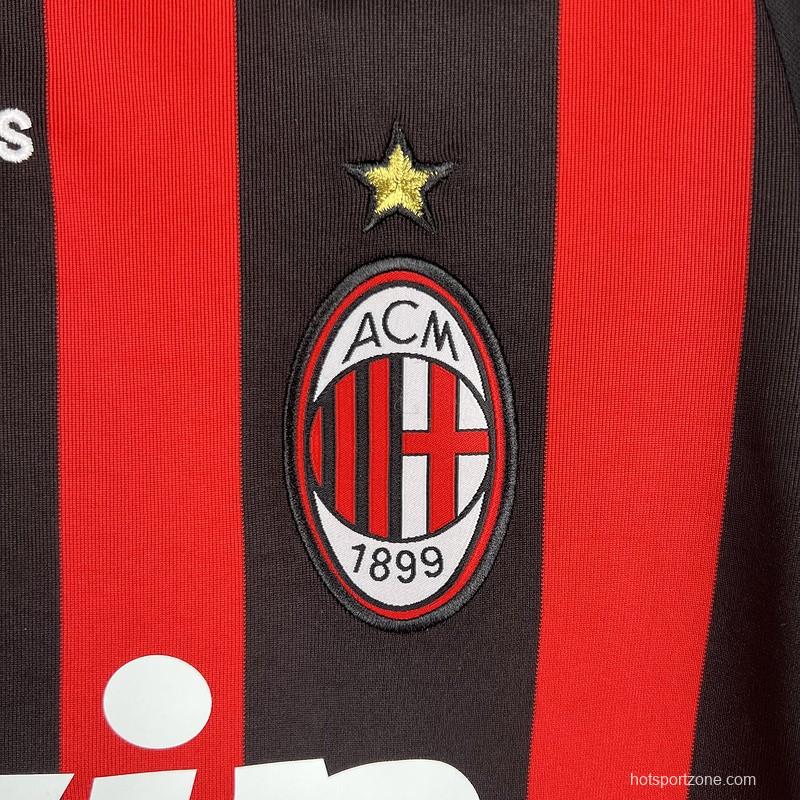 Retro 08/09 AC Milan Home Long Sleeve Jersey