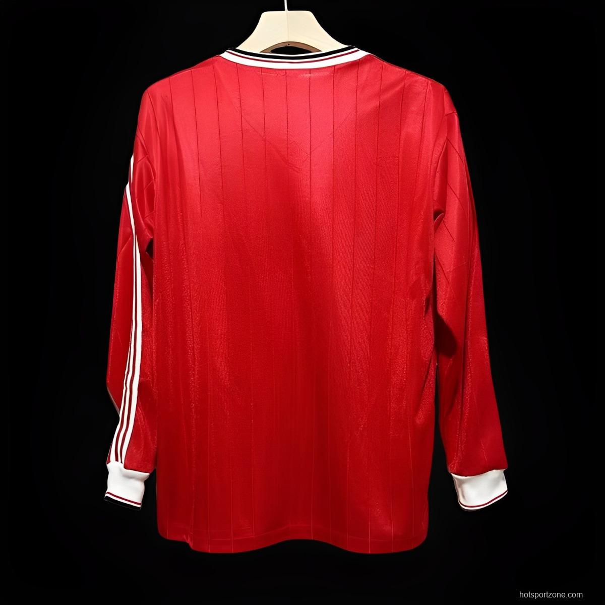 Retro 82/83 Manchester United Home Long Sleeve Jersey