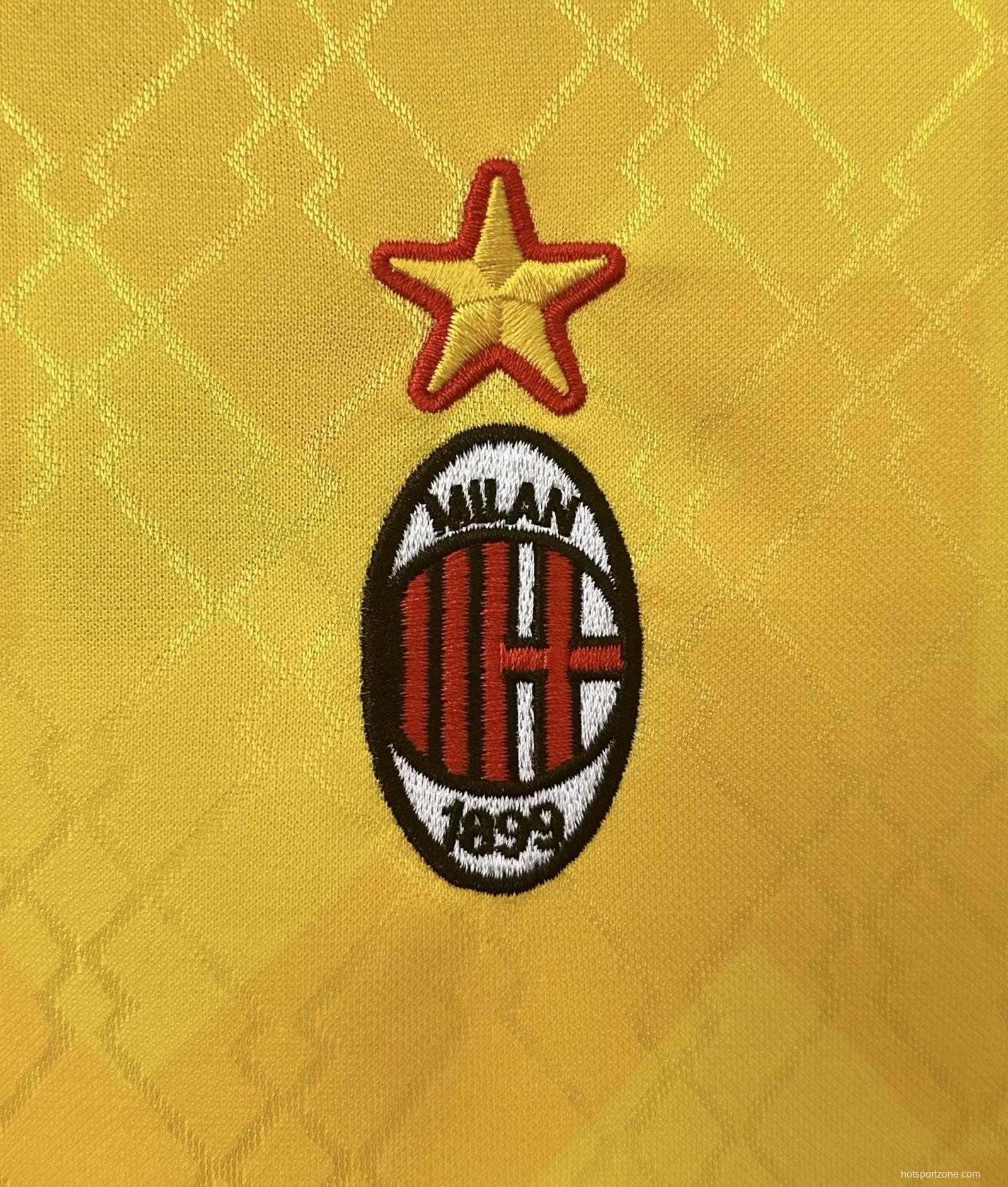 Retro 95/96 AC Milan Away Yellow Jersey