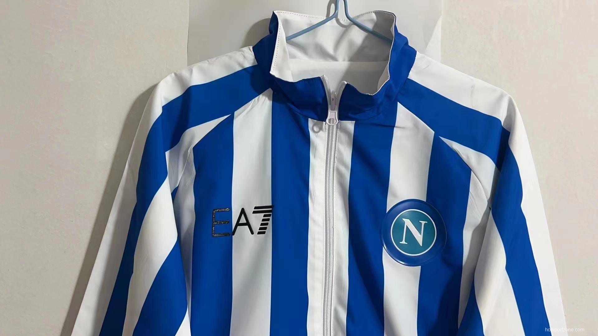 23/24 Napoli Blue/White Reversible Full Zipper Jacket