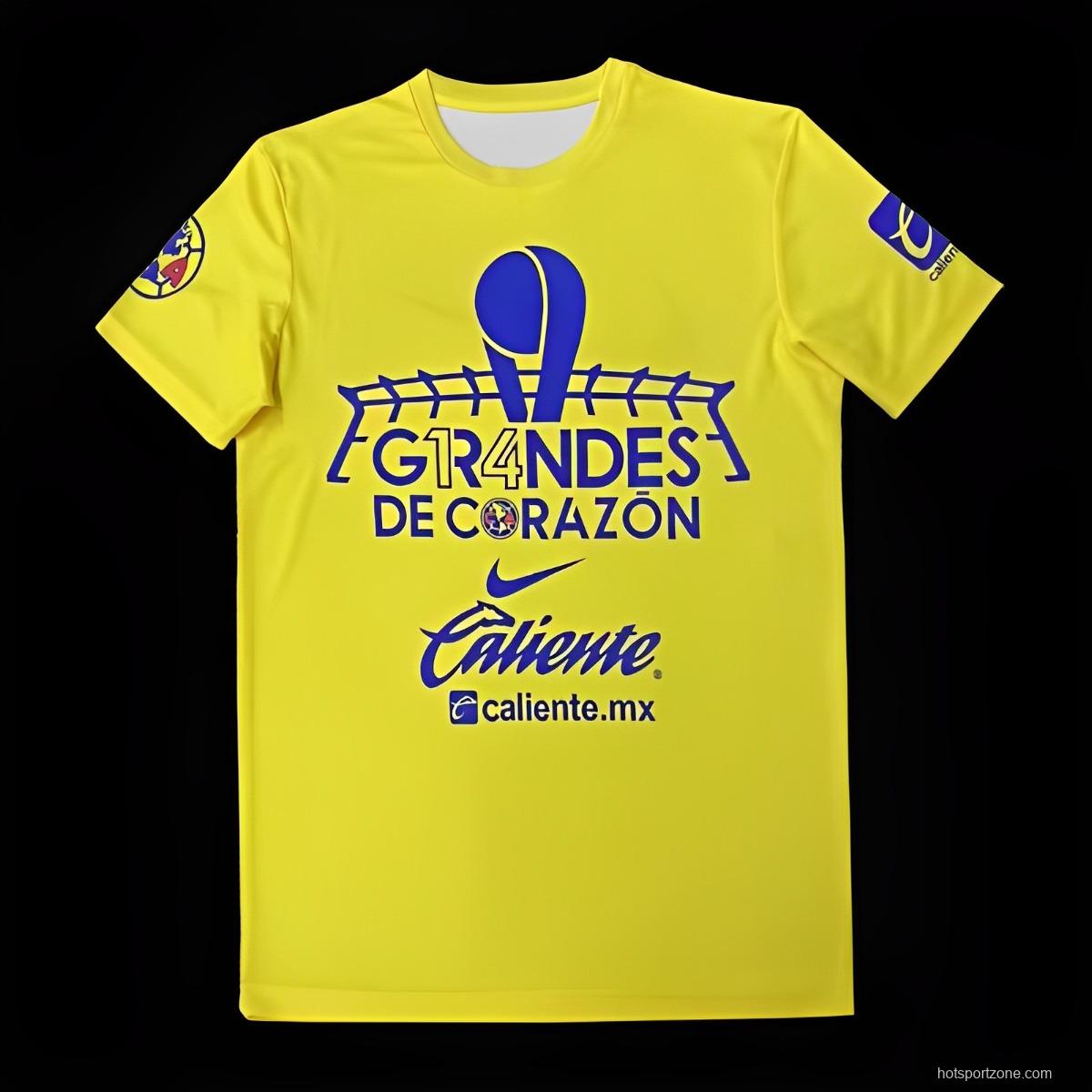 23/24 Club America Yellow Champion T-shirts