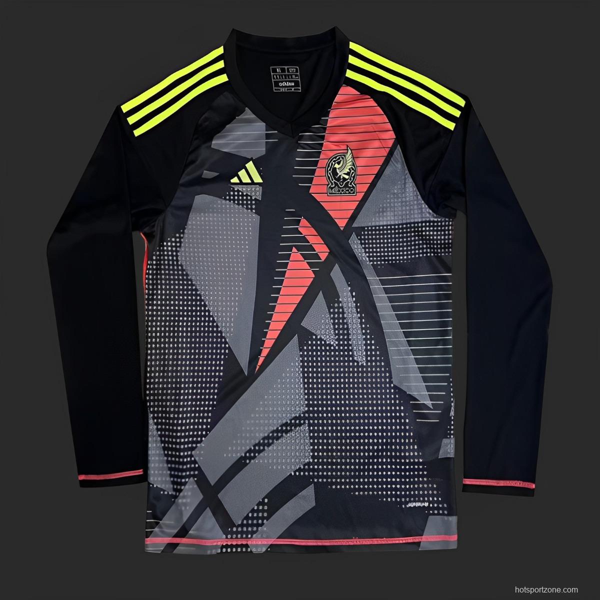 2024 Mexico Black Goalkeeper Long Sleeve Jersey