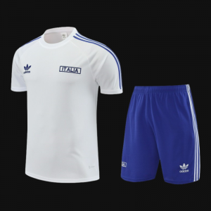 2024 Italy White Cotton Short Sleeve Jersey+Shorts