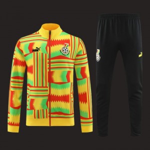 2024 Ghana Yellow  Full Zipper Hoodie Jacket+Pants