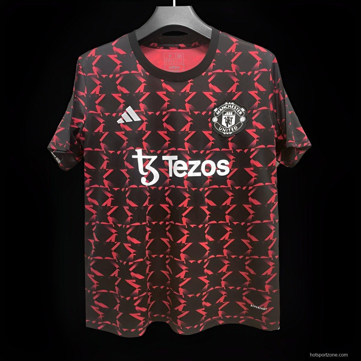 24/25 Manchester United M pattern Red/Black Pre-Match Jersey