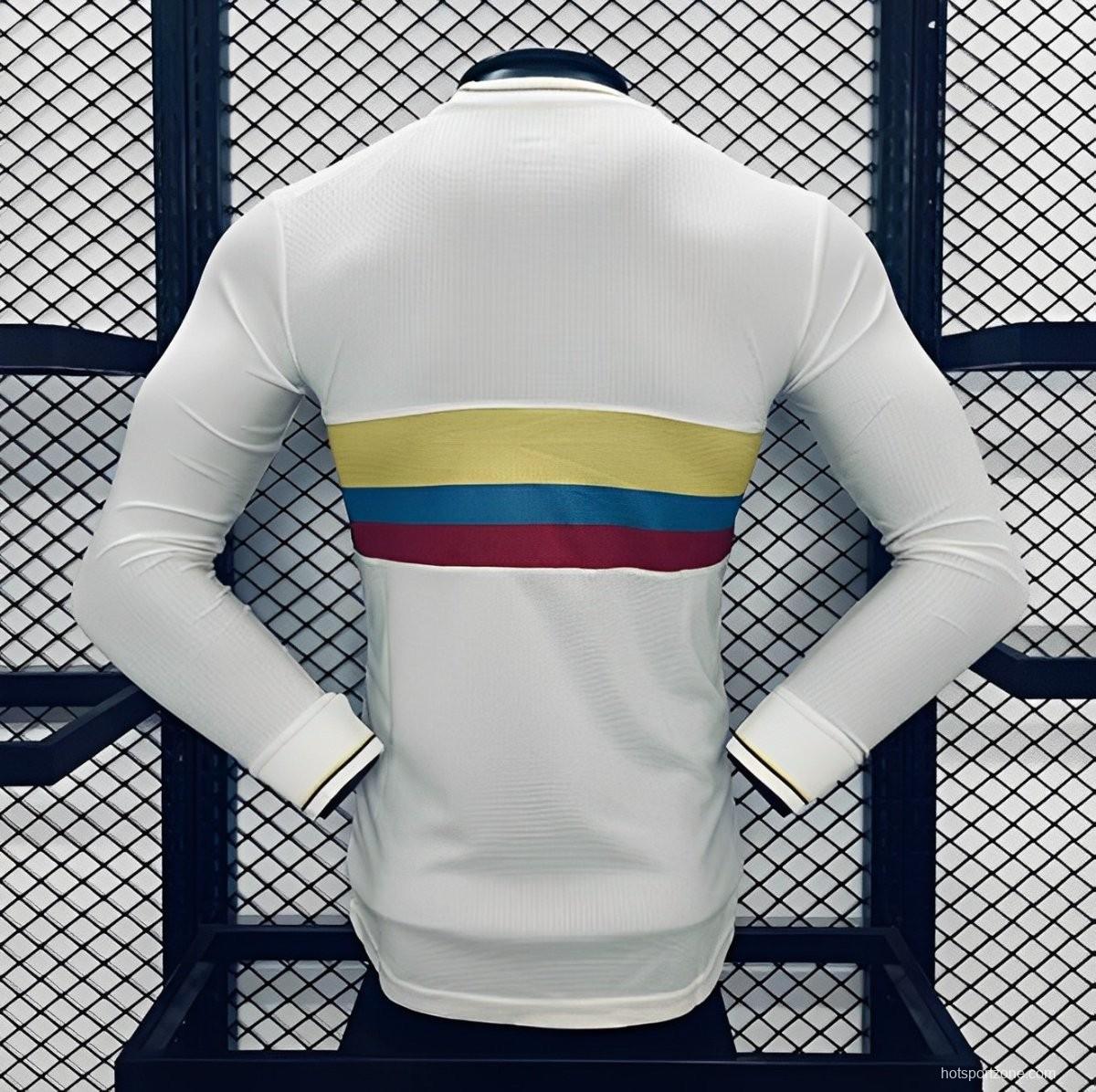 Player Version 2024 Colombia White 120Th Anniversary Long Sleeve Jersey