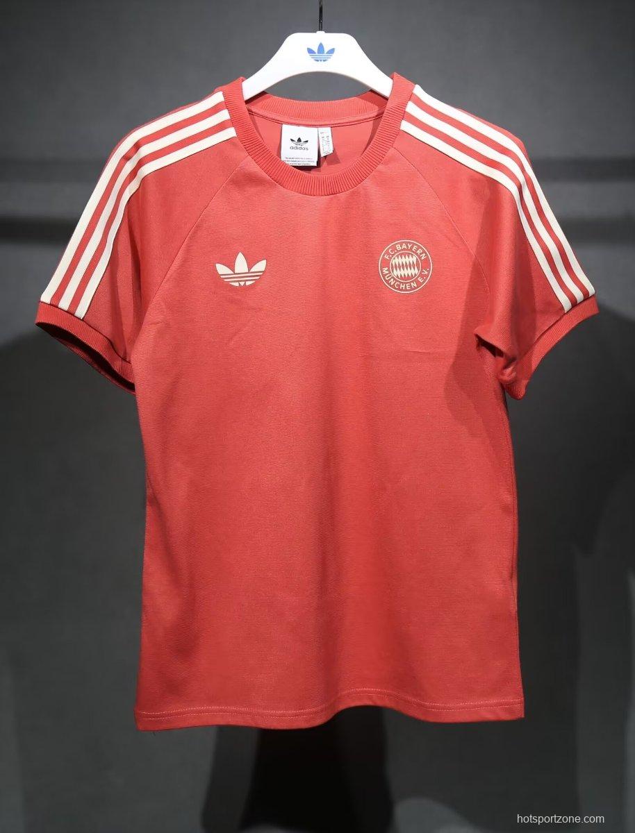 24/25 Bayern Munich Adidas Originals Red Cotton T-Shirts