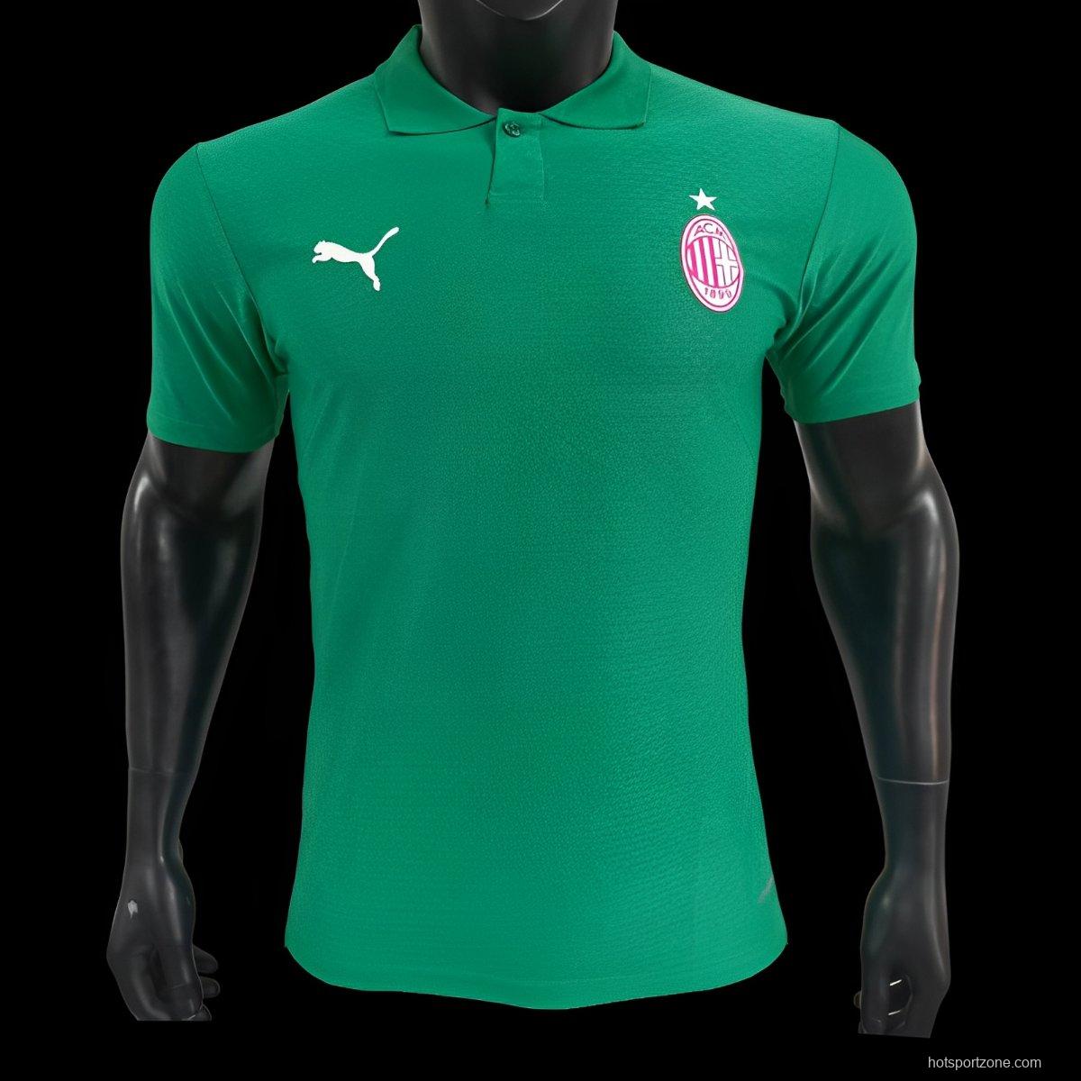 Player Version 24/25 AC Milan Green Polo Jersey