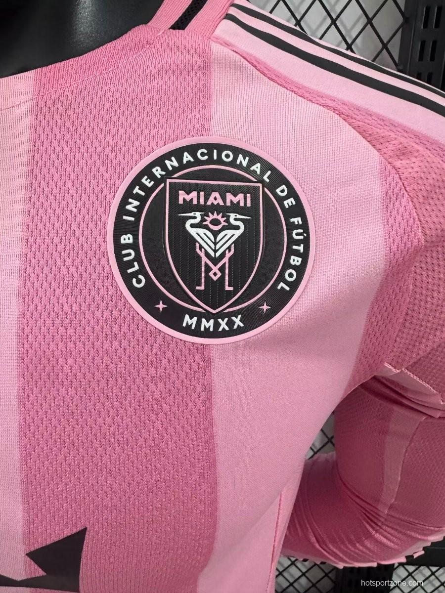 Player Version 25/26 Inter Miami Away Pink Long Sleeve Jersey