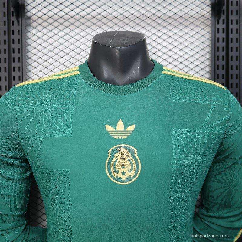 Player Version 2025 Mexico Gold Cup Green Long Sleeve Special Jersey