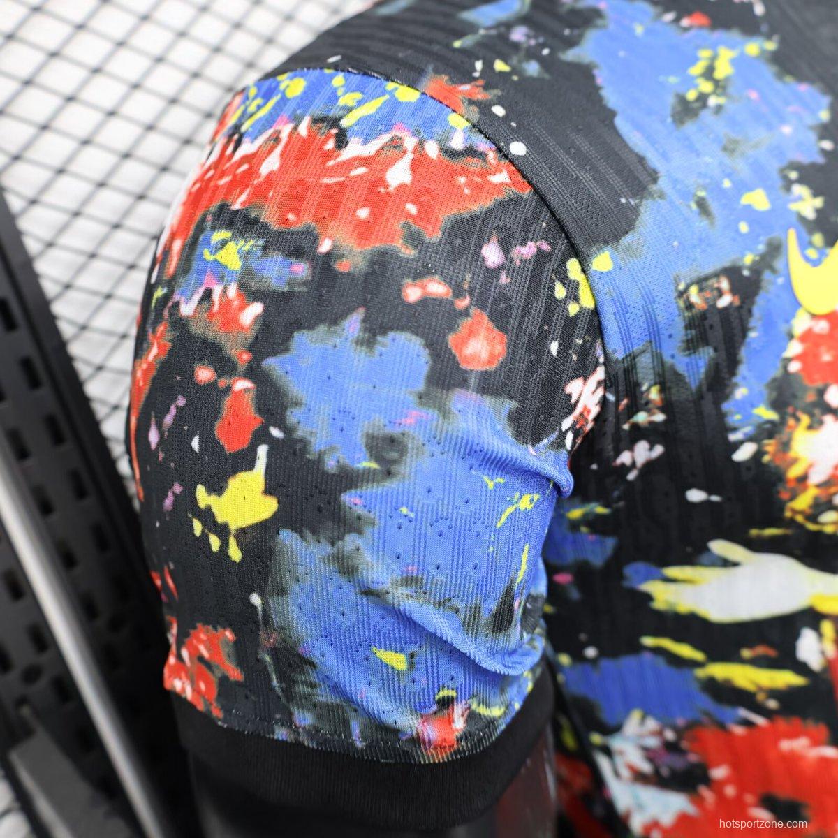 Player Version 2025 Brazil Black with Jesus Christ Artwork Jersey