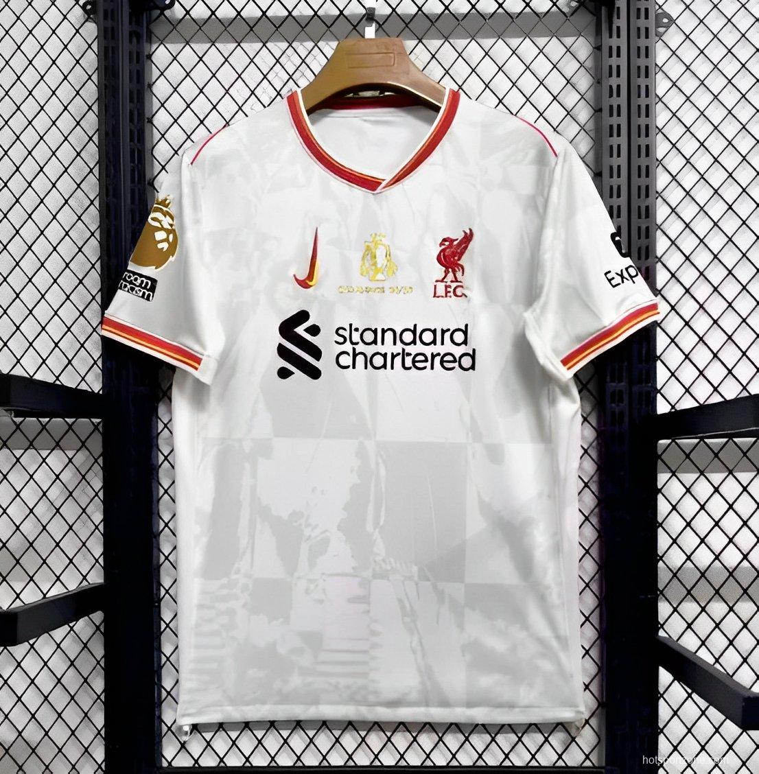 24/25 Liverpool Third White Jersey With 20 Champions Printing