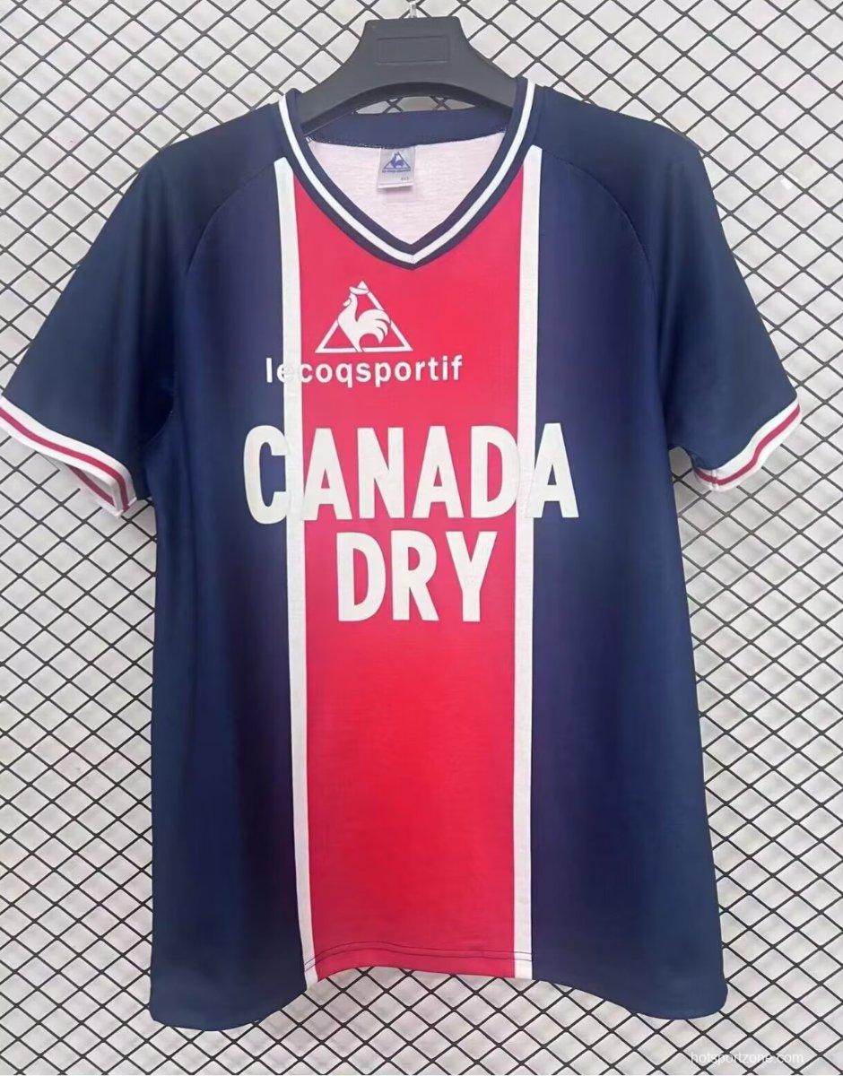 Retro 74/75 PSG Home Cotton Jersey With Velvet Sponsor