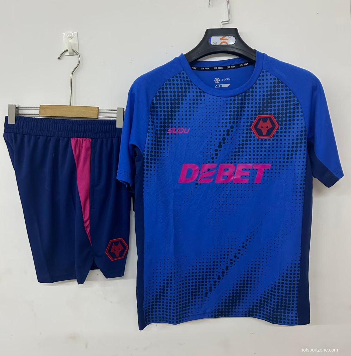 25/26 Wolverhampton Wanderers Training Jersey Blue+ Shorts