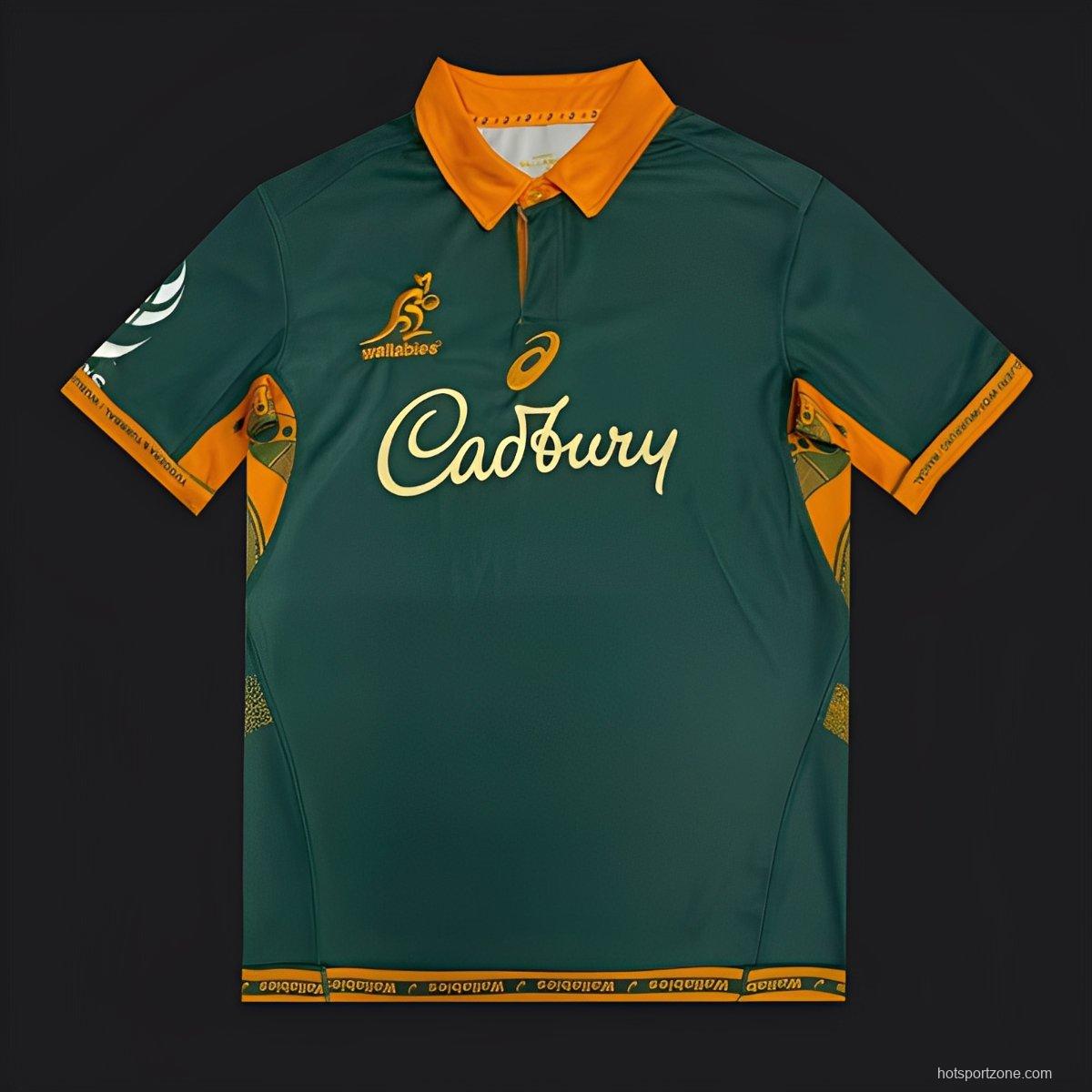2026 Australia Wallabies Green with Indigenous Art Design Jersey