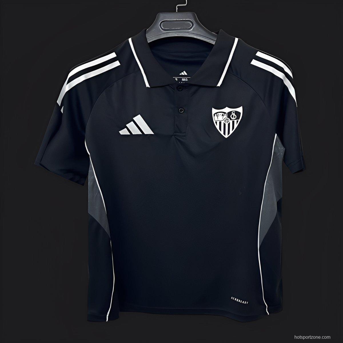 25/26 Sevilla Black POLO Jersey