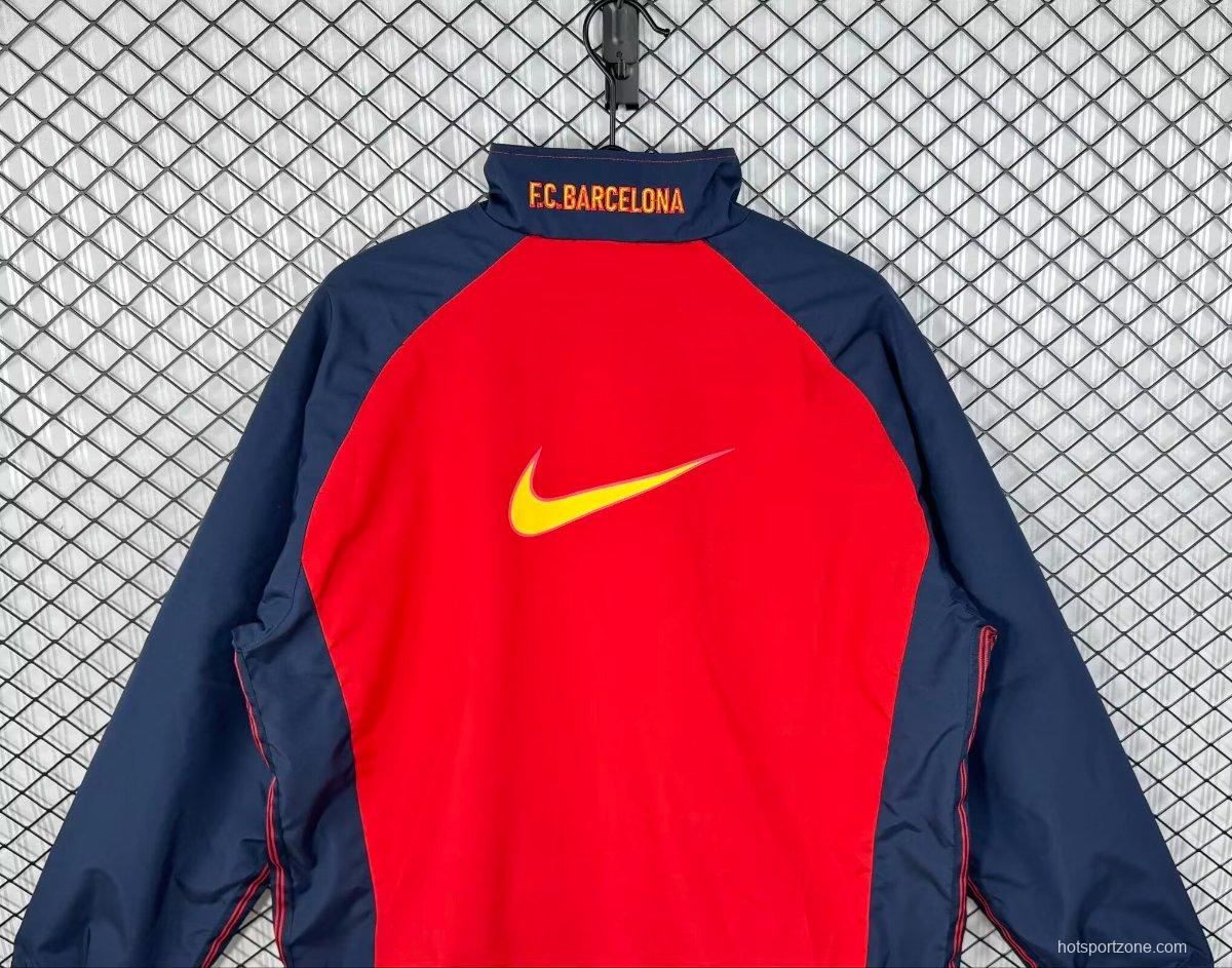 Retro 98/00 Barcelona Home Red Full Zipper Windbreaker