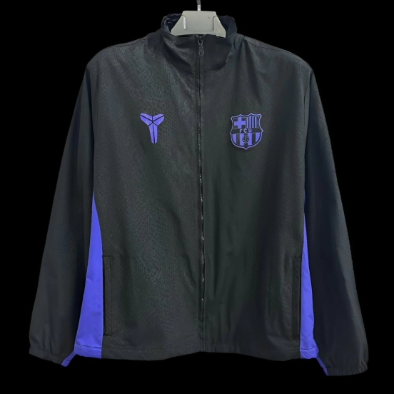 25/26 Barcelona Black/Blue Kobe Full Zipper Windbreaker